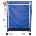Mjm Internaitonal 1-Shelf Linen Hanging Cart, Standard Mesh - R.Blue 345-1C-6T-SM-RB